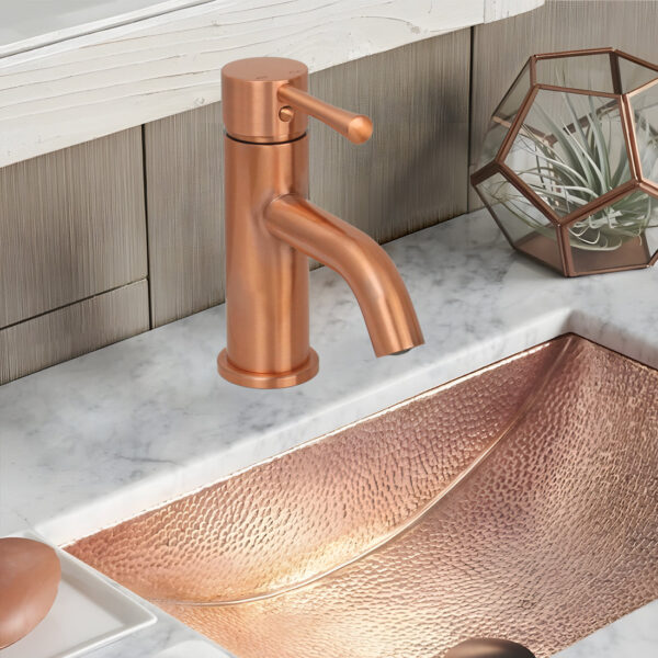 One-Handle Copper Bathroom Sink Faucet - IK40166C - Image 2