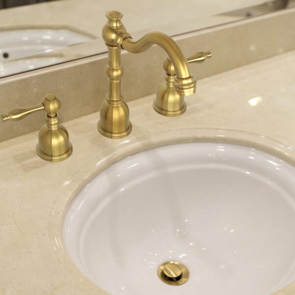 Two-Handle Brushed Gold Widespread Bathroom Sink Faucet - IK41518BTG - Image 2