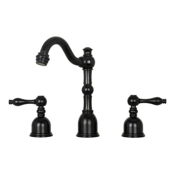 Two-Handle Matte Black Widespread Bathroom Sink Faucet - IK41518MB