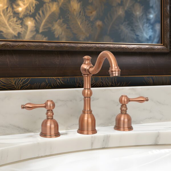Two-Handle Copper Widespread Bathroom Sink Faucet - IK41518C - Image 2
