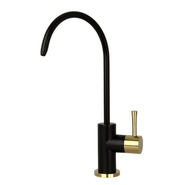 One-Handle Matte Black & Gold Drinking Water Filter Faucet Water Purifier Faucet - IK97703BLZG