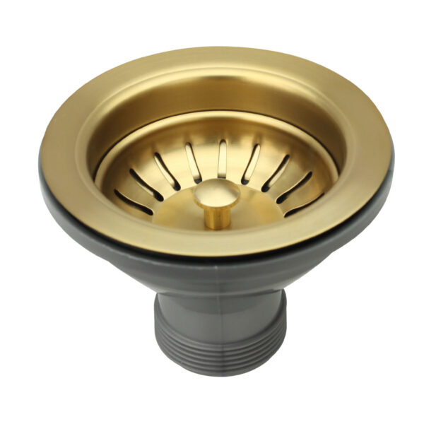 Brushed Gold Kitchen Sink Stopper Replacement for 3-1/2 Inch Standard Strainer Drain-CBSD03