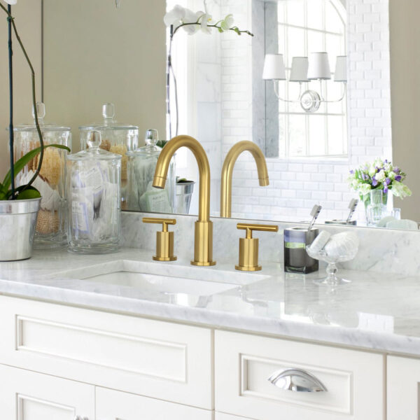 Two-Handle Copper Widespread Bathroom Sink Faucet - IK41566BTG - Image 2