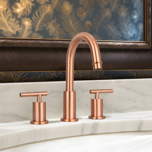 Two-Handle Copper Widespread Bathroom Sink Faucet-IK41566C - Image 2