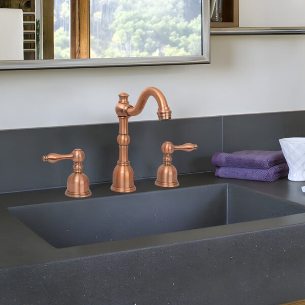 Two-Handle Copper Widespread Bathroom Sink Faucet - IK41518C - Image 3