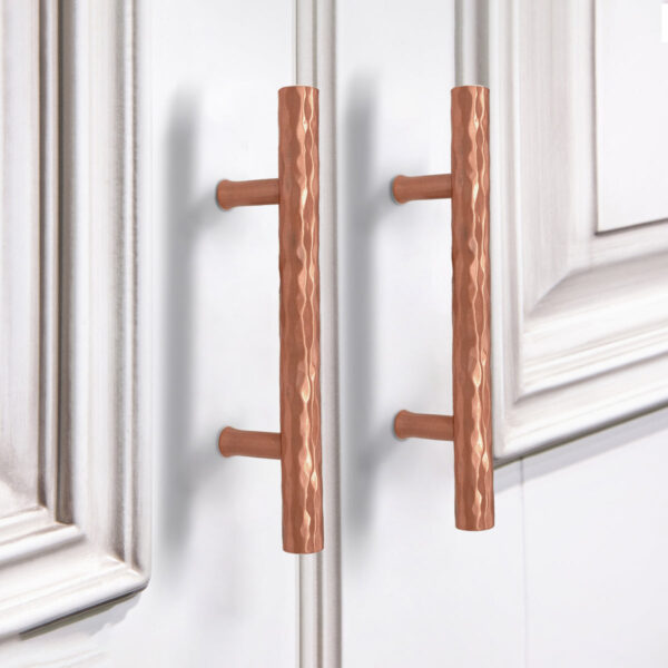 3 Inch Hole Center Hammered Copper Kitchen Cabinet Handles 100% Solid Brass Drawer Pulls CKDK12 - Image 2