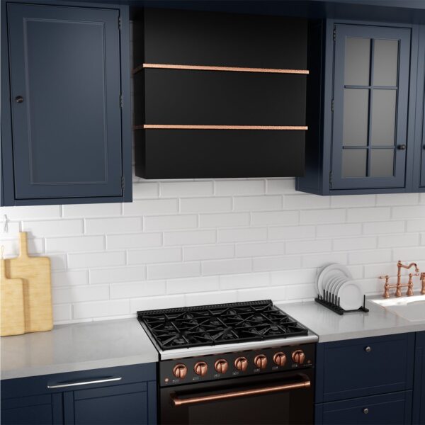 Icon Wall Mount Range Hood 30", Stainless Steel Square Kitchen Vent Hood & 3 Speed Fan with 600 CFM, Energy Saving LED Light, Middle Stacks - Image 2