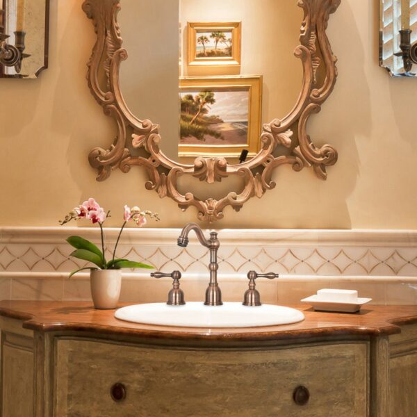 Two-Handle Antique Copper Widespread Bathroom Sink Faucet - IK41518AC - Image 3