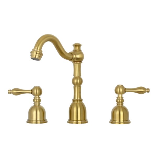 Two-Handle Brushed Gold Widespread Bathroom Sink Faucet - IK41518BTG