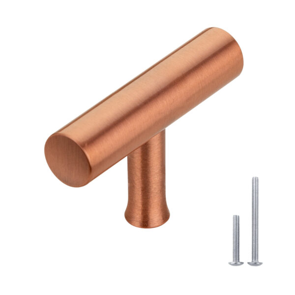 Copper Kitchen T Bar Cabinet Pulls 100% Solid Brass Drawer Knob CKDK05