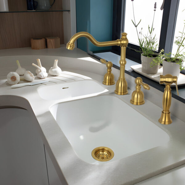 Brushed Gold Kitchen Sink Stopper Replacement for 3-1/2 Inch Standard Strainer Drain-CBSD03 - Image 2