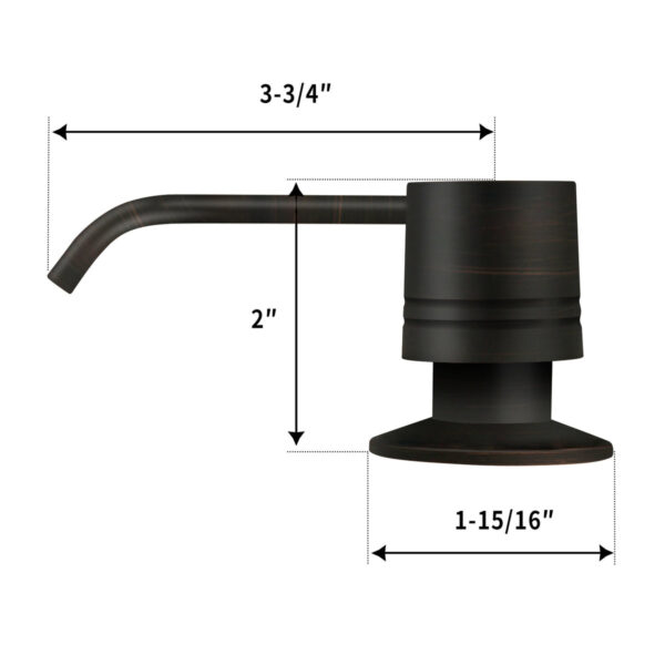 Built in Oil Rubbed Bronze Soap Dispenser Refill from Top with 17 OZ Bottle - IK81002ORB - Image 2