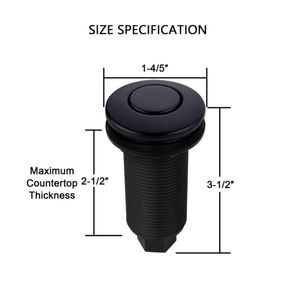 Dual Outlet Matte Black Garbage Disposal Kitchen Air Switch Kit- GDFS18 - Image 2