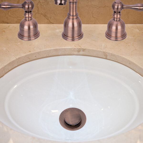 Antique Copper Pop up Drain Stopper With Overflow-BSDS08 - Image 2