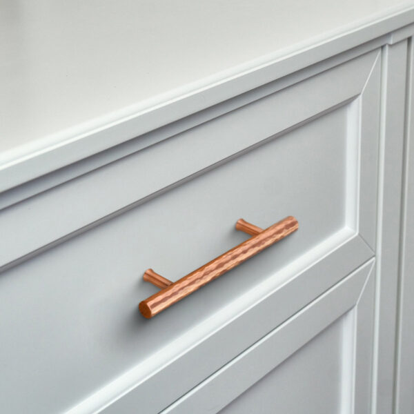 3-3/4 Inch Hole Center Hammered Copper Kitchen Cabinet Handles 100% Solid Brass Drawer Pulls CKDK13 - Image 2