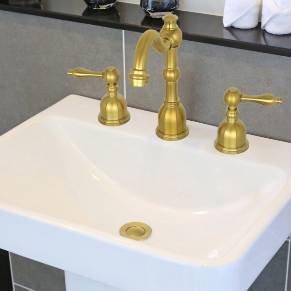 Brushed Gold Pop up Drain Stopper With Overflow-BSDS09 - Image 2