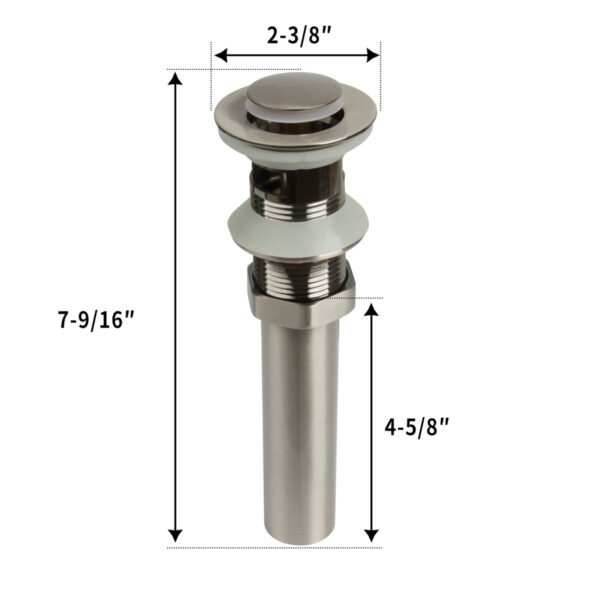 Brushed Nickel Pop up Drain Stopper With Overflow-BSDS010 - Image 2