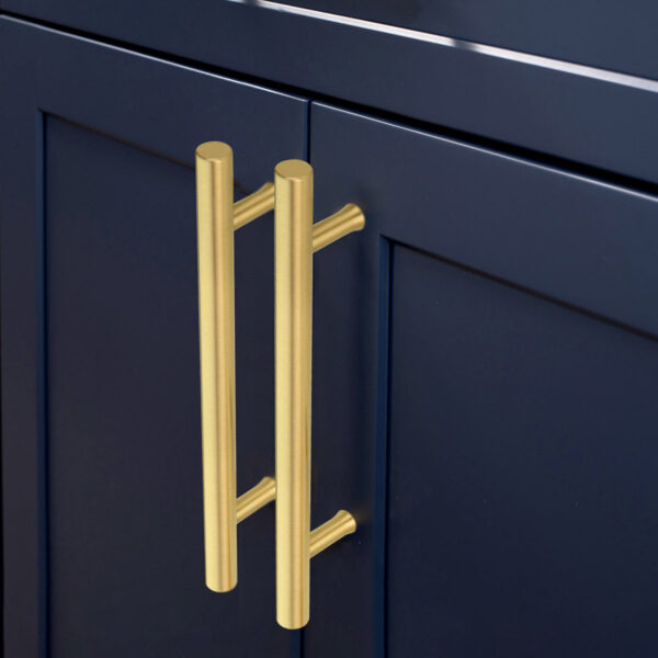 5 Inch Hole Center Brushed Gold Kitchen Cabinet Handles 100% Solid Brass Drawer Pulls CKDK17 - Image 2