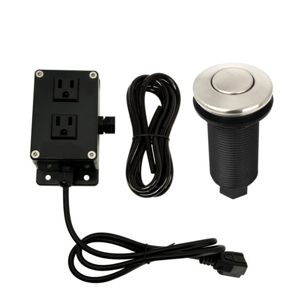 Dual Outlet Brushed Nickel Garbage Disposal Kitchen Air Switch Kit - GDFS16