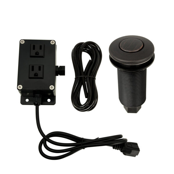 Dual Outlet Oil Rubbed Bronze Garbage Disposal Kitchen Air Switch Kit- GDFS17