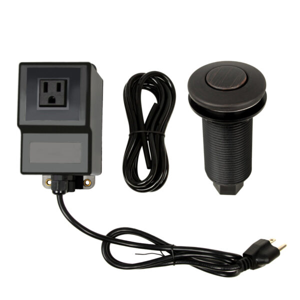Single Outlet Antique Oil Rubbed Bronze Garbage Disposal Kitchen Air Switch Kit - GDFS11