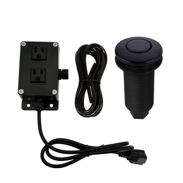 Dual Outlet Matte Black Garbage Disposal Kitchen Air Switch Kit- GDFS18