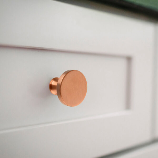 Copper Kitchen Cabinet Knobs 1-1/4 inch (32 mm) Diameter 100% Solid Brass Drawer Knob CKDK01 - Image 2