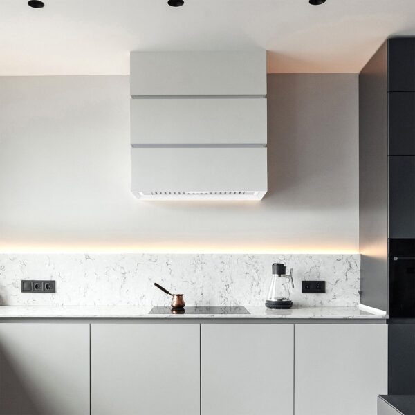 36" Stainless Steel Range Hood, Modern Box Kitchen Hood with Powerful Vent Motor, Wall Mount, 36”W*30”H*14"D, Brushed Stainless BKHP08 - Image 3