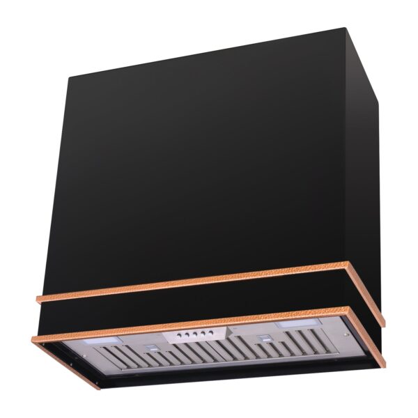 Icon Range Hood 30” Ultra Quite Stainless Steel Kitchen Hood & Two Stacks, Wall Mount Square Vent Hood with LED Light and Dishwasher-Safe Filters