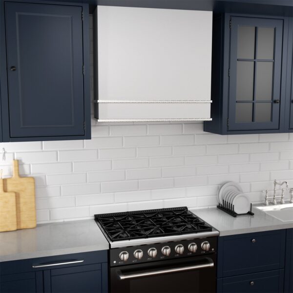 Icon Range Hood 30” Ultra Quite Stainless Steel Kitchen Hood & Two Stacks, Wall Mount Square Vent Hood with LED Light and Dishwasher-Safe Filters - Image 2