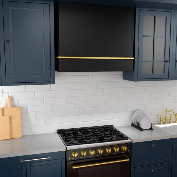 Icon 36" Stainless Steel Range Hood & One Stacks, 600 CFM Wall Mount Vent Hood with Powerful Vent Motor, Modern Box Kitchen Hood with LED Lights, Charcoal Filter - Image 2