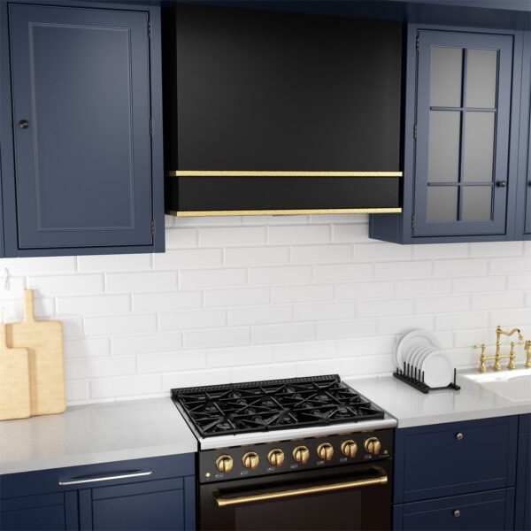 Icon Range Hood 36" Ultra Quite Stainless Steel Kitchen Hood & Two Stacks, Wall Mount Square Vent Hood with LED Light and Dishwasher-Safe Filters - Image 2