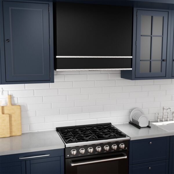 Icon Range Hood 36" Ultra Quite Stainless Steel Kitchen Hood & Two Stacks, Wall Mount Square Vent Hood with LED Light and Dishwasher-Safe Filters - Image 2