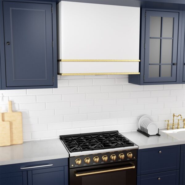 Icon Range Hood 36" Ultra Quite Stainless Steel Kitchen Hood & Two Stacks, Wall Mount Square Vent Hood with LED Light and Dishwasher-Safe Filters - Image 2
