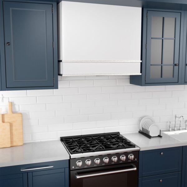 Icon Range Hood 36" Ultra Quite Stainless Steel Kitchen Hood & Two Stacks, Wall Mount Square Vent Hood with LED Light and Dishwasher-Safe Filters - Image 2