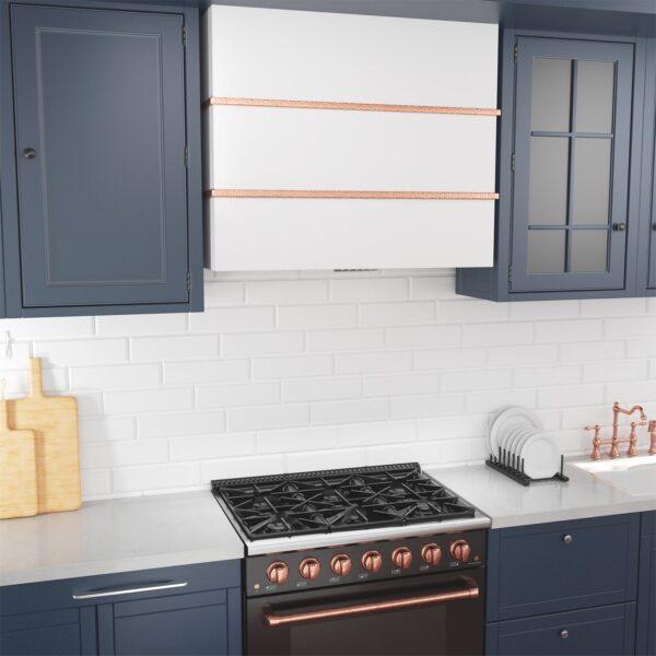 Icon Wall Mount Range Hood 36", Stainless Steel Square Kitchen Vent Hood & 3 Speed Fan with 600 CFM, Energy Saving LED Light, Middle Stacks - Image 2