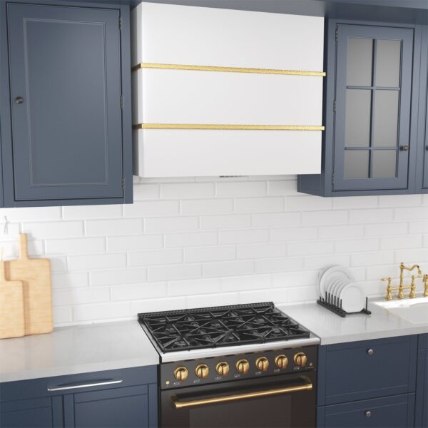Icon Wall Mount Range Hood 36", Stainless Steel Square Kitchen Vent Hood & 3 Speed Fan with 600 CFM, Energy Saving LED Light, Middle Stacks - Image 2