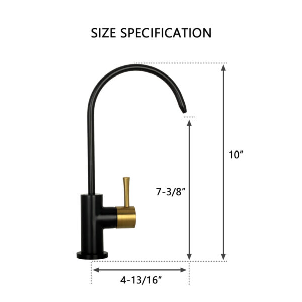 One-Handle Matte Black & Brushed Gold Drinking Water Filter Faucet Water Purifier Faucet - IK97703-BLBG - Image 2