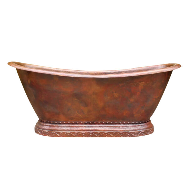 Icon Copper Double-Slipper Roll-Top Bathtub w/Pedestal - AKB30002-C - 图片 2