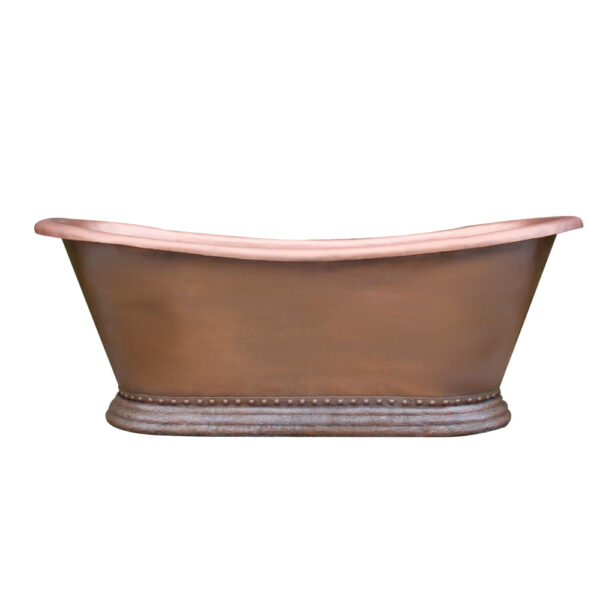 Icon Copper Double-Slipper Roll-Top Bathtub w/Pedestal AKB70008-C - 图片 2