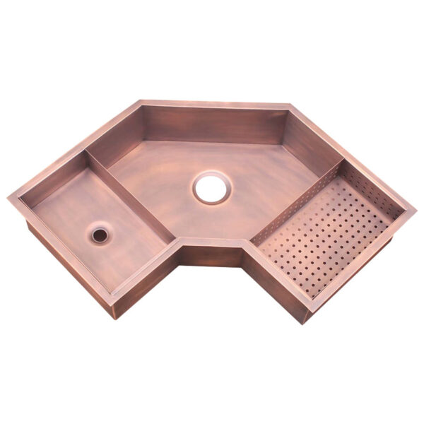 Icon Custom Copper Corner Kitchen Sink - AKS701-C