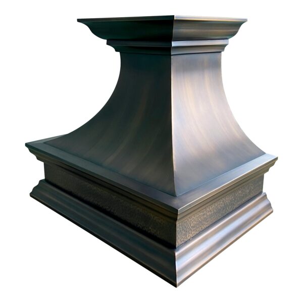 Sophisticated dark - toned range hood with a classic design