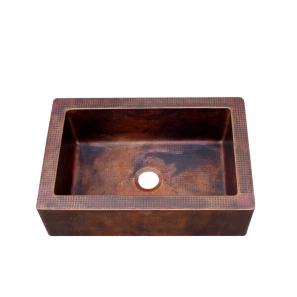 Icon Single Bowl Farmhouse Apron Copper Kitchen Sink - AKS501-C - 图片 2