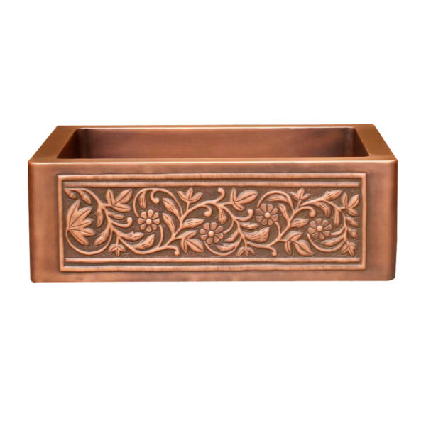 Icon Single Bowl Farmhouse Apron Copper Kitchen Sink - AKS502-C - 图片 2