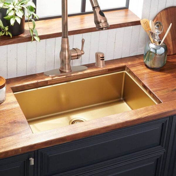 Icon Single Bowl Undermount Copper Kitchen Sink - AKS503-C