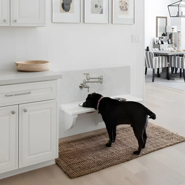 Brass Swing Arm Pot Filler-Lead-Free Wall Mounted Water Faucet Built over Dog Food Bowls Folding Pot Filler for Water Refilling to Pet Feeding Station - PF26 - Image 2