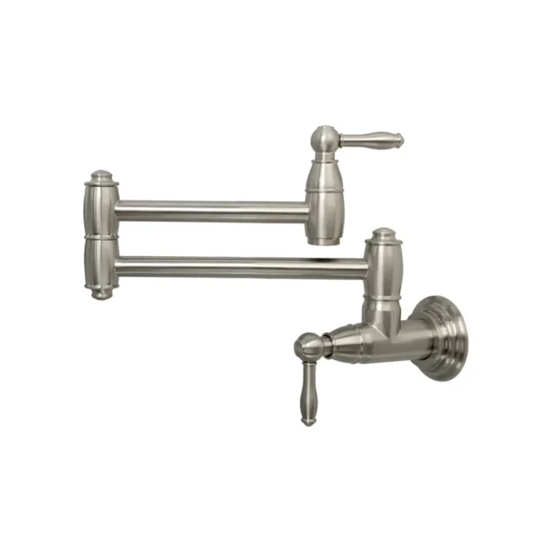 Brass Swing Arm Pot Filler-Lead-Free Wall Mounted Water Faucet Built over Dog Food Bowls Folding Pot Filler for Water Refilling to Pet Feeding Station - PF26