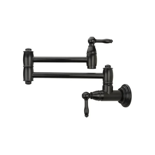 Brass Swing Arm Pot Filler-Lead-Free Wall Mounted Water Faucet Built over Dog Food Bowls Folding Pot Filler for Water Refilling to Pet Feeding Station- PF27