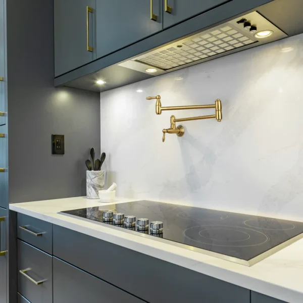 Brushed Gold Pot Filler Kitchen Faucet Wall-Mounted - PF07 - Image 2