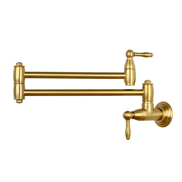 Brushed Gold Pot Filler Kitchen Faucet Wall-Mounted - PF07
